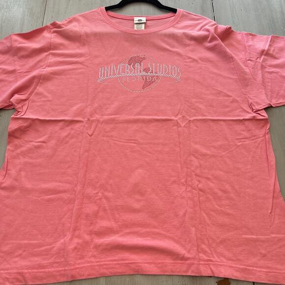 Vtg Universal Studios Florida Rhinestone Logo T Shirt Women’s Sz 2X - Picture 1 of 10